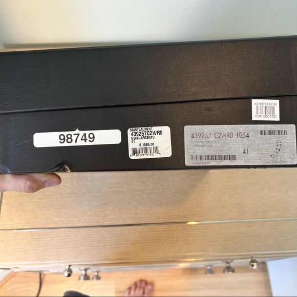 Saint Laurent Silver Star Black Heel Boot - Picture 6 of 6